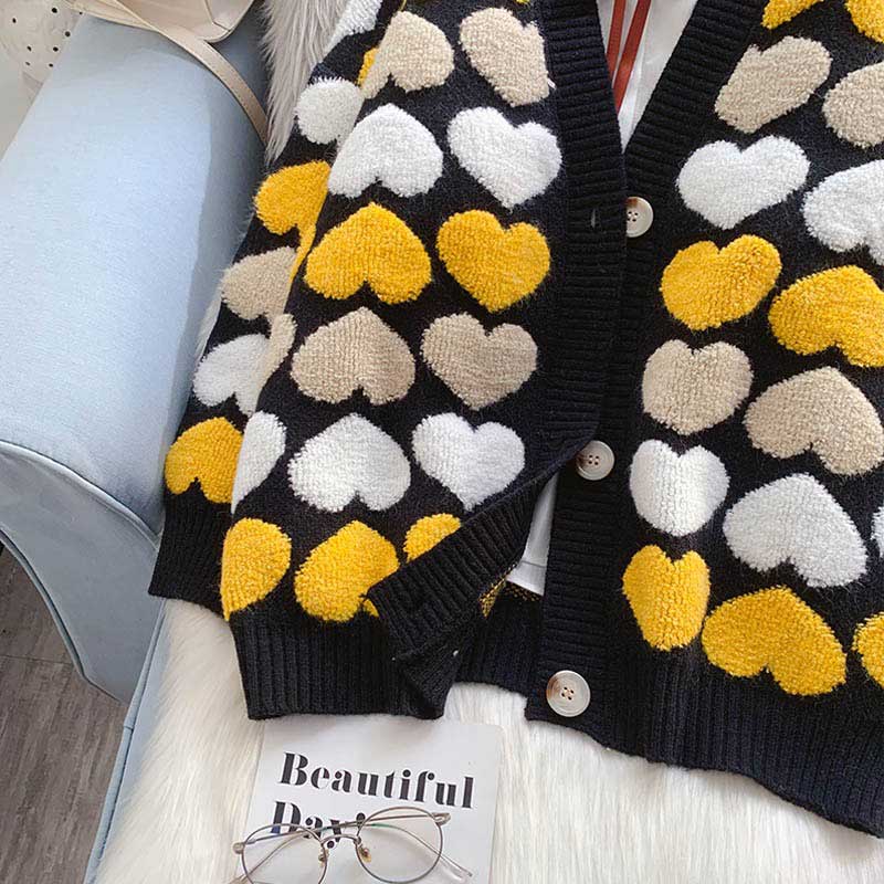 Love age Loose Style V-Neck Women's Cardigan - Harmony Gallery