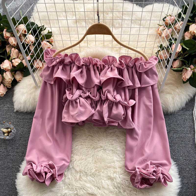 Sexy Ruffled Sunscreen Chiffon Women's Waist Top - Harmony Gallery