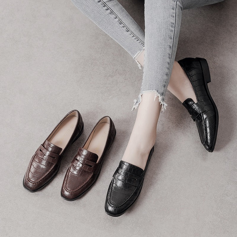 Hot British Style All-Match Leather Women's Loafer - Harmony Gallery