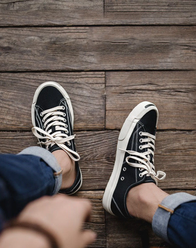 Black casual canvas on sale shoes