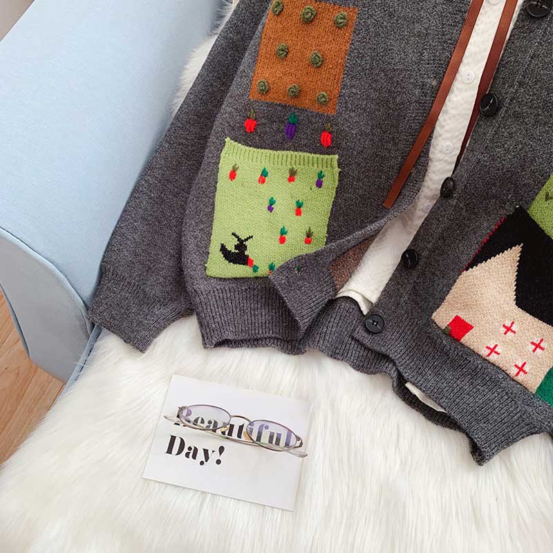 College Style Embroidery Sweet Women's Cardigan - Harmony Gallery