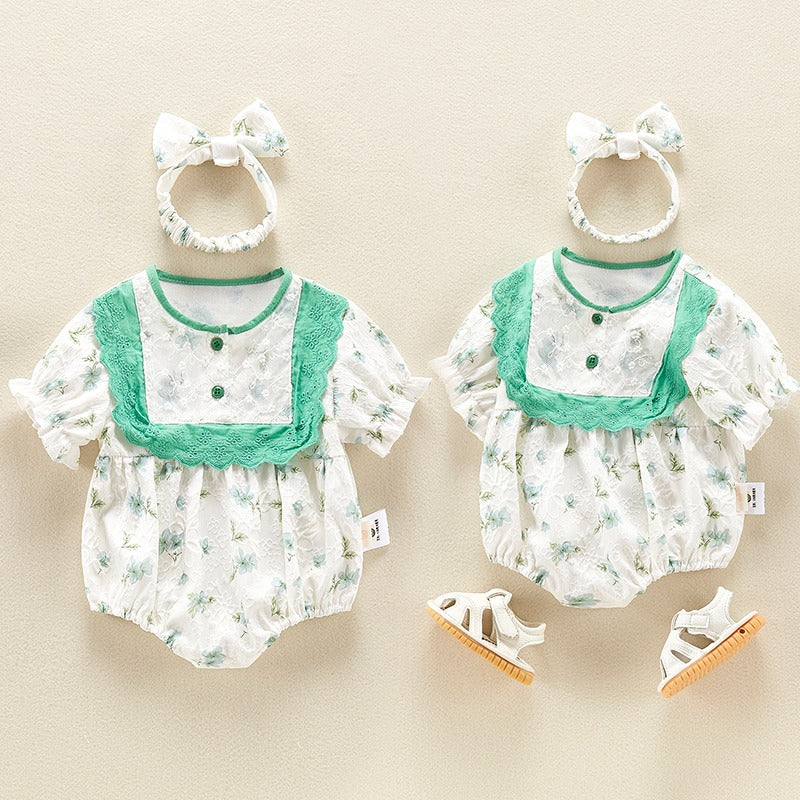 Summer Thin Cotton One-Piece Newborn Baby Girl's Romper - Harmony Gallery