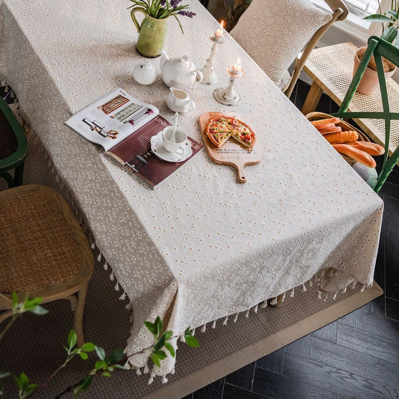Floral Cotton Daisy Household Rectangular Dining Tablecloths - Harmony Gallery
