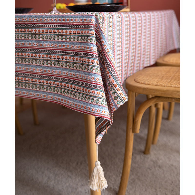 American Cotton Bohemian Ethnic Rectangular Dining Tablecloths - Harmony Gallery