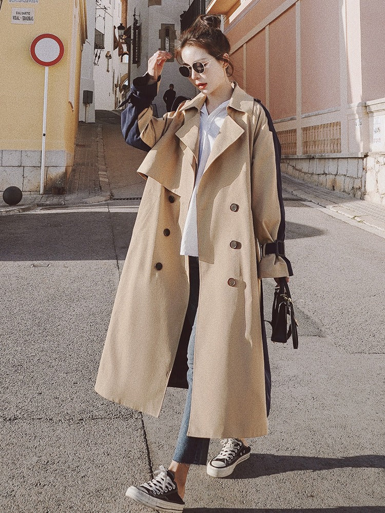 British Hepburn Windbreaker Over The Knee Women's Coat - Harmony Gallery