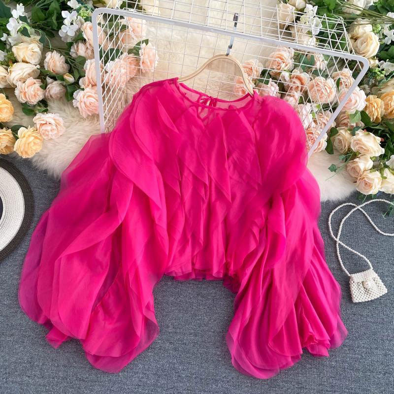 American Design Fairy Multi-Layer Ruffled Chiffon Women's Tops - Harmony Gallery