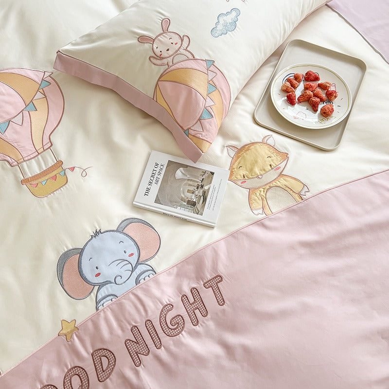 Pet Paradise Cartoon Cotton Four-Piece Bed Set - Harmony Gallery