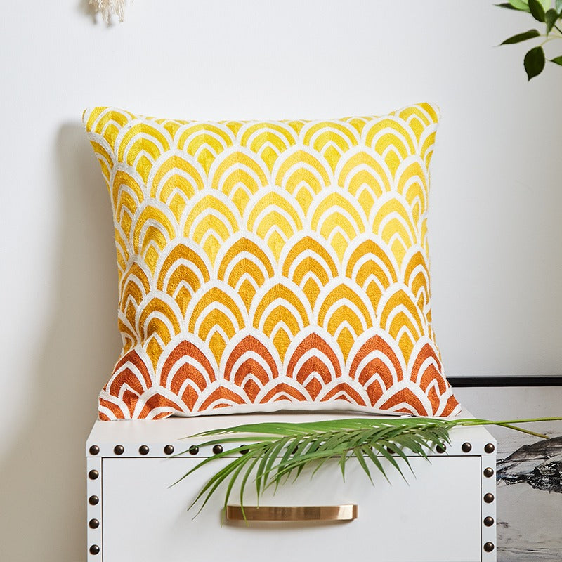 American Embroidery Cotton Living Room Sofa Cushion - Harmony Gallery