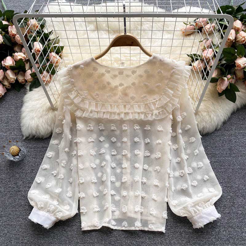 French Design Chiffon Sweet Doll Chic Women's Top - Harmony Gallery
