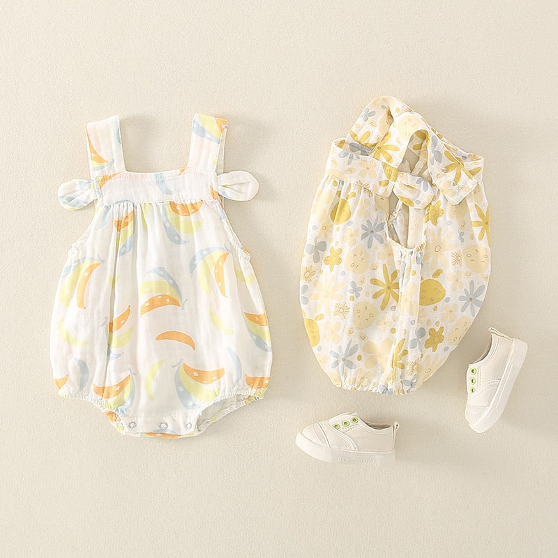 Newborn Summer Thin Cotton Baby Girl's Romper - Harmony Gallery