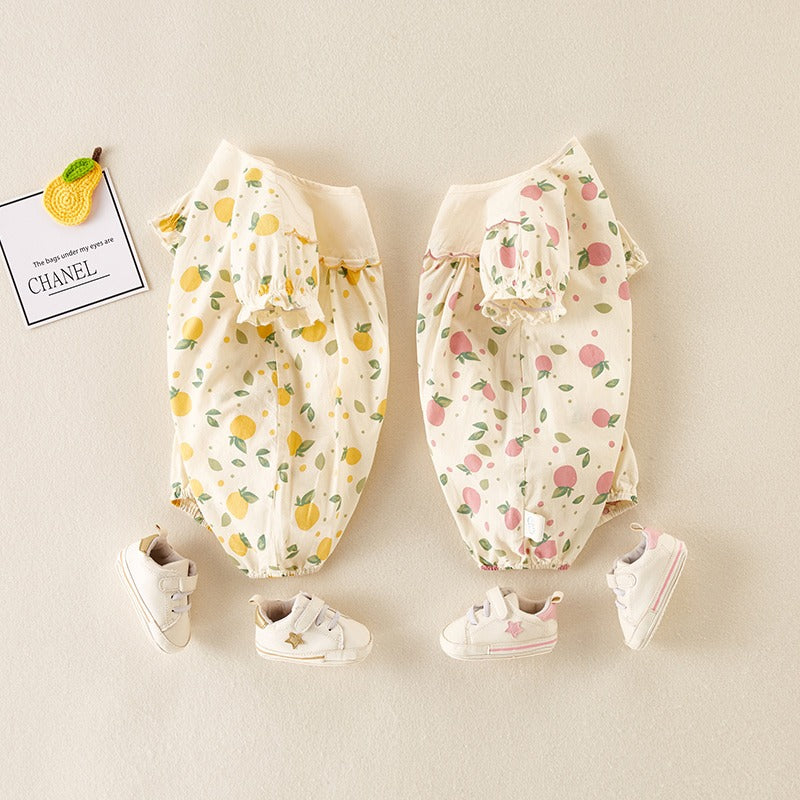 Summer Thin One-Piece Cute Full Moon Baby Girl Romper - Harmony Gallery