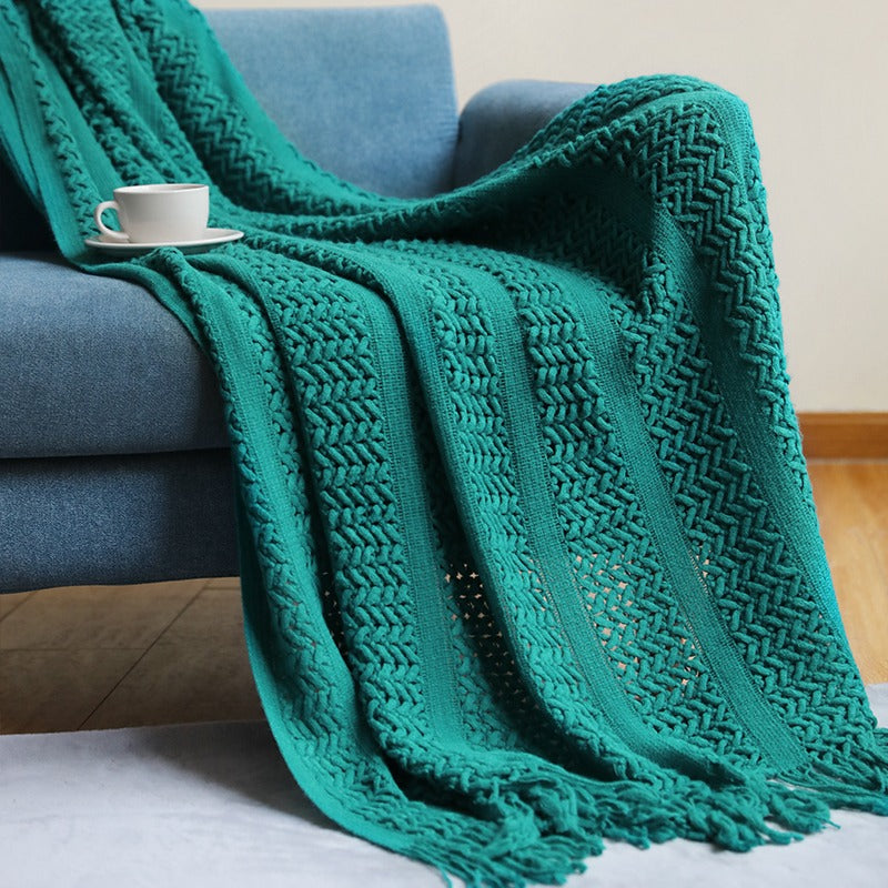 Simple Knitted Nordic Style Sofa Decoration Blanket - Harmony Gallery