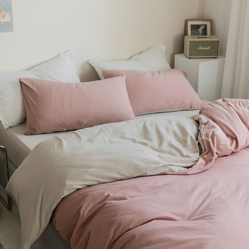 Pure Cotton Skin-Friendly Knitted Four-Piece Breathable Bed Set - Harmony Gallery