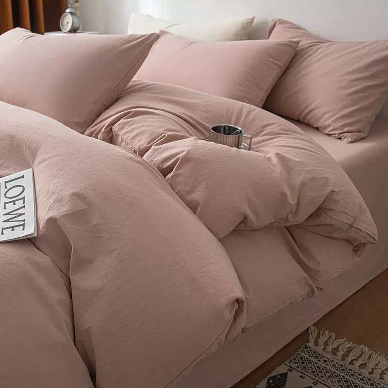 High-Grade Simple All Cotton Four-Piece Bed Set - Harmony Gallery