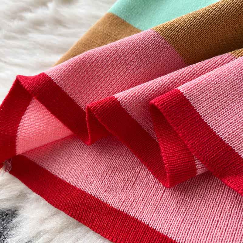 Color Matching Striped All Match Cardigan Women's Suit - Harmony Gallery