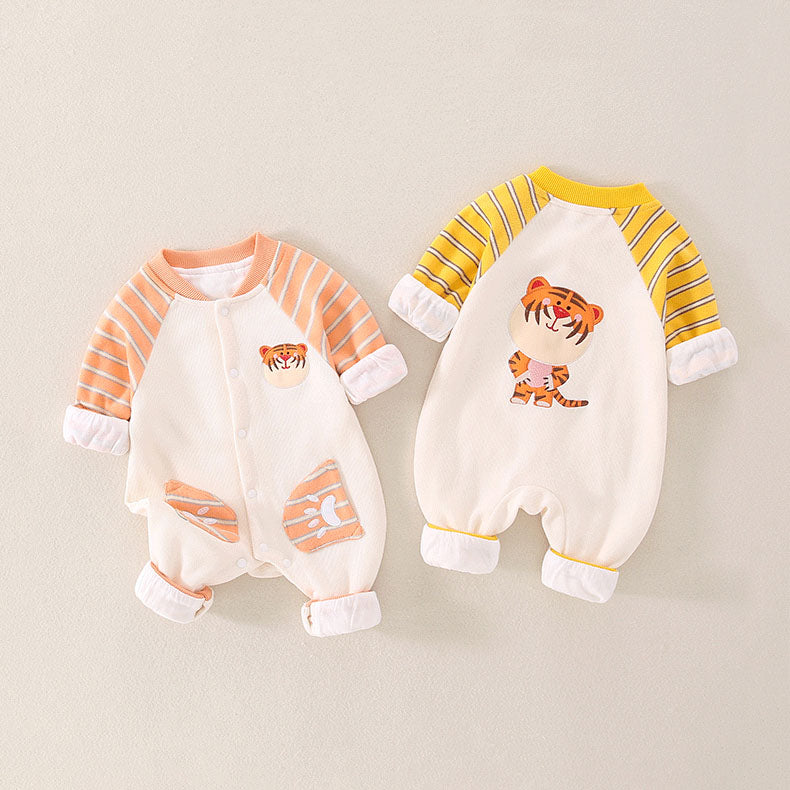 Cute Cartoon Long-Sleeved Baby Boy's Romper - Harmony Gallery