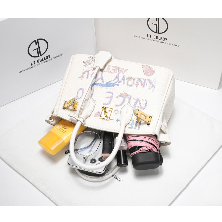 Brooklyn Trendy Graffiti Platinum Women's Handbag - Harmony Gallery