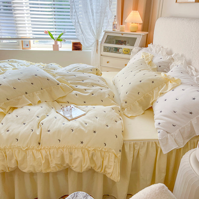 Star & Moon Washed Cotton Four-Piece Bed Set - Harmony Gallery