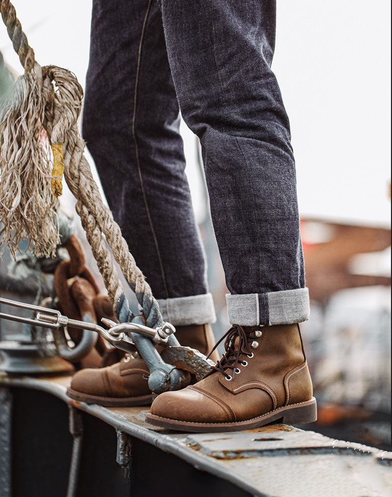 American 8111 Leather Paratrooper Motorcycle Martin Men's Boot - Harmony Gallery