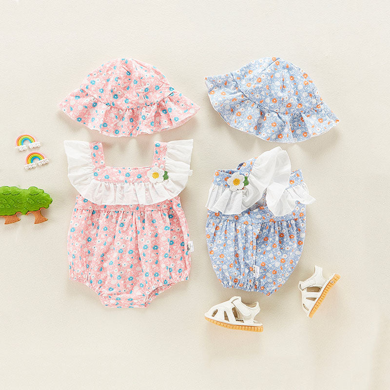 Triangle Summer One-Piece Wrap Dress Baby Girl's Romper - Harmony Gallery