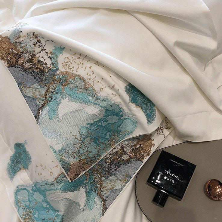 Light Luxury Tie-Dye Embroidery Quilt Cover Villa Bed Set - Harmony Gallery