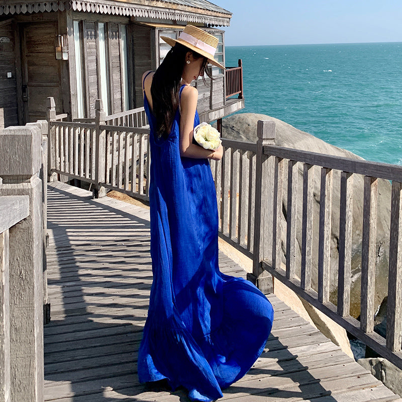 French Backless Suspenders Goddess Loose And Thin Women's Dress French Backless Suspenders Goddess Loose And Thin Women's Dress