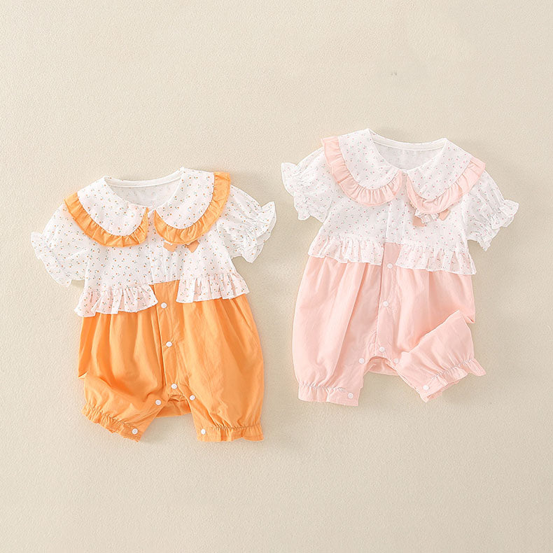 Cute Cotton Summer Short Sleeves Baby Girl Romper - Harmony Gallery