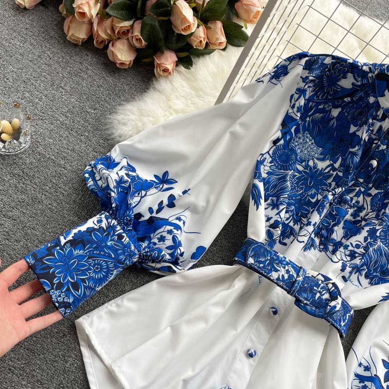 Palace Style Temperament Retro Printed Women's Suits - Harmony Gallery