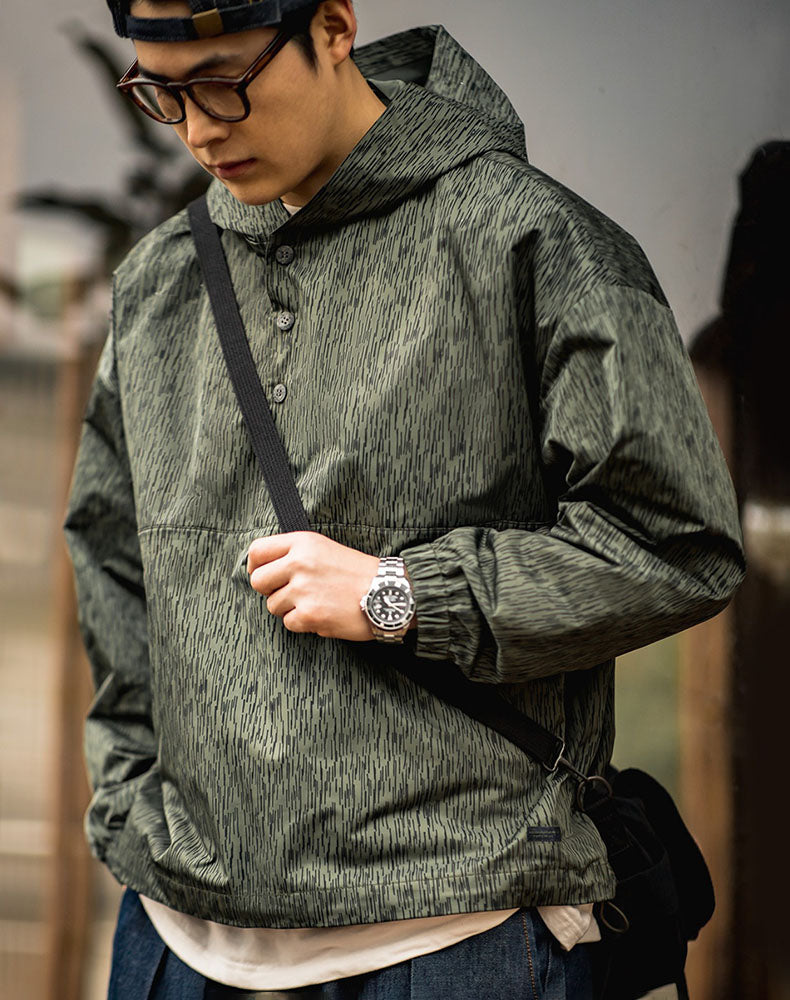 Suéter militar con capucha de camuflaje American Raindrop para hombre