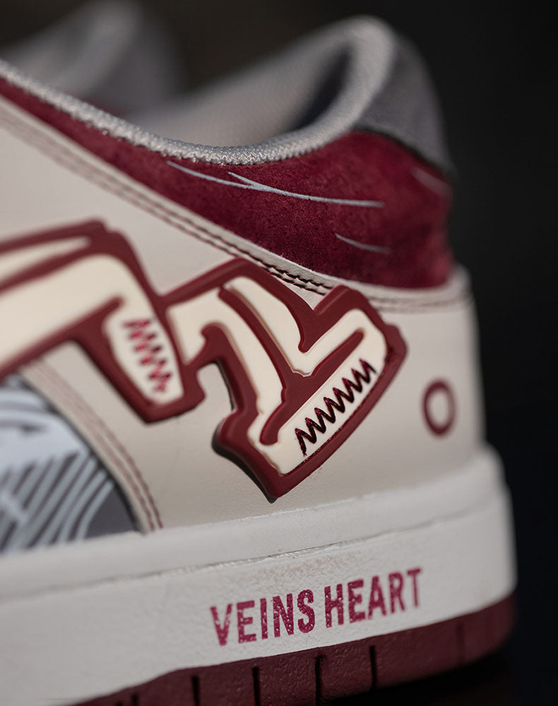 Retro Wine Red Graffiti Street Sports Men's Casual Shoes - Harmony Gallery