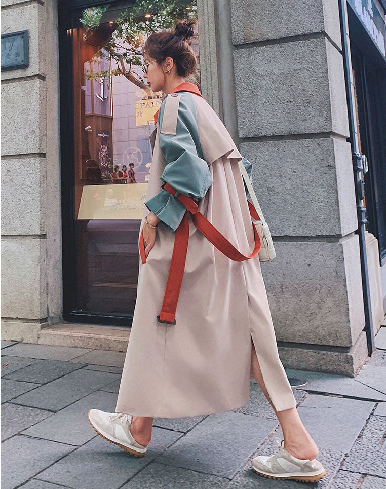 Mid-Length Windbreaker British Style Women's Jacket - Harmony Gallery