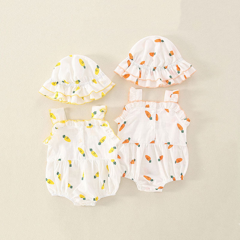 Short-Sleeved Summer Triangle One-Piece Baby Girl's Romper - Harmony Gallery