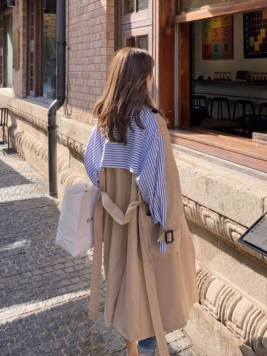 British style Loose Trendy Mid-Length Women's Windbreaker - Harmony Gallery