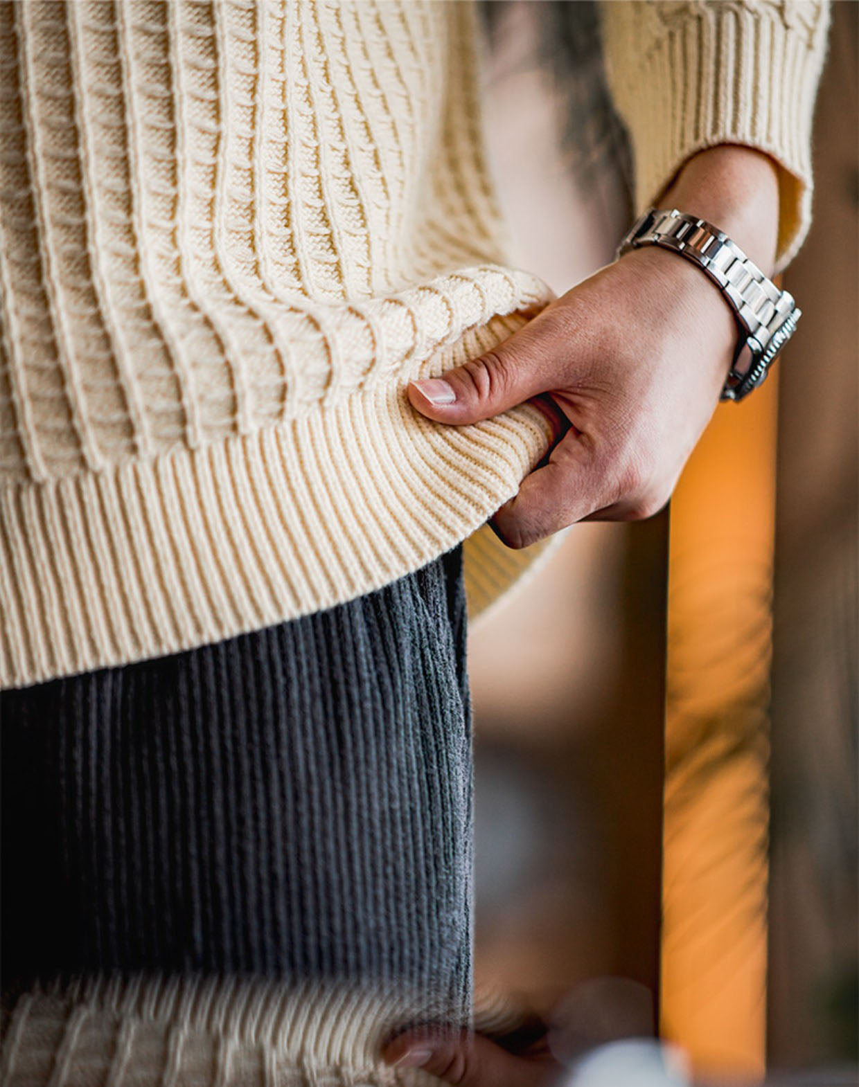 American Casual Waffle Round Neck Warm Pullover Men's Sweater - Harmony Gallery