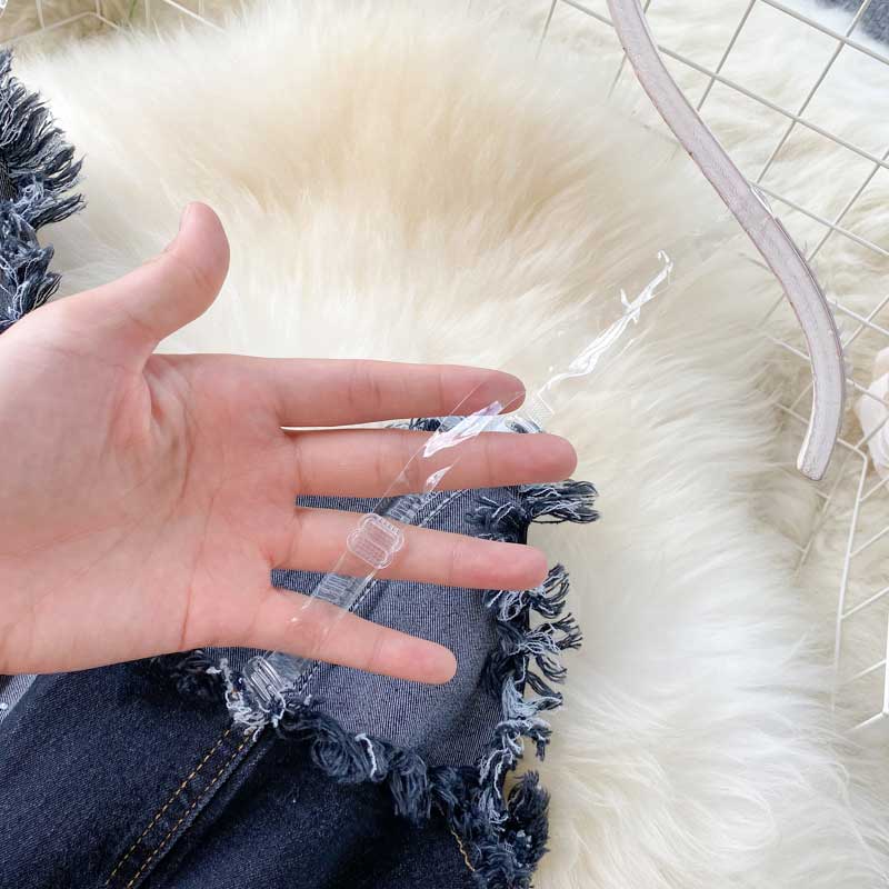 Scheming Pleated Fringed Two Piece Denim Women's Suit - Harmony Gallery