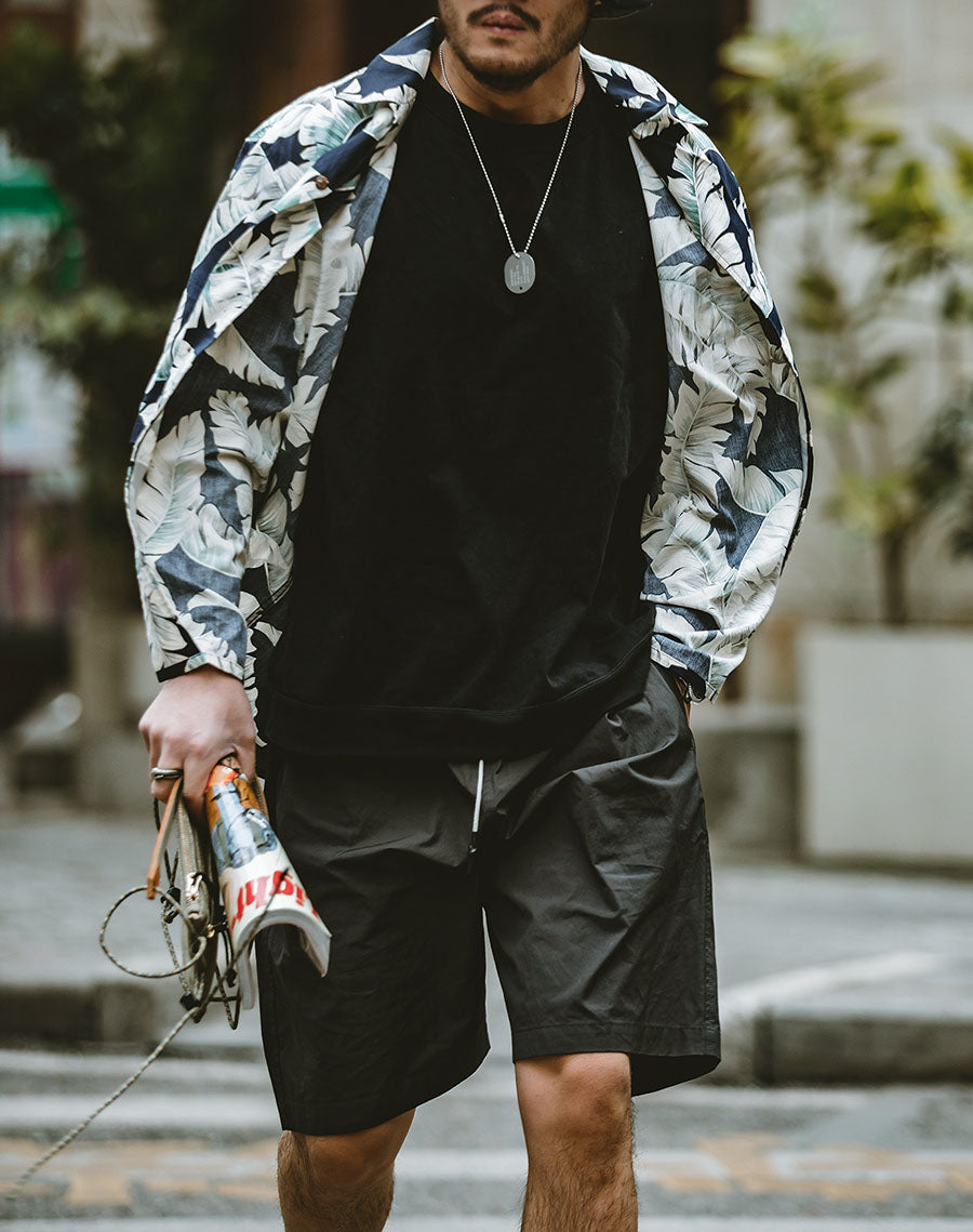 American Retro Hawaiian Banana Leaf Beach Men's Shirt - Harmony Gallery