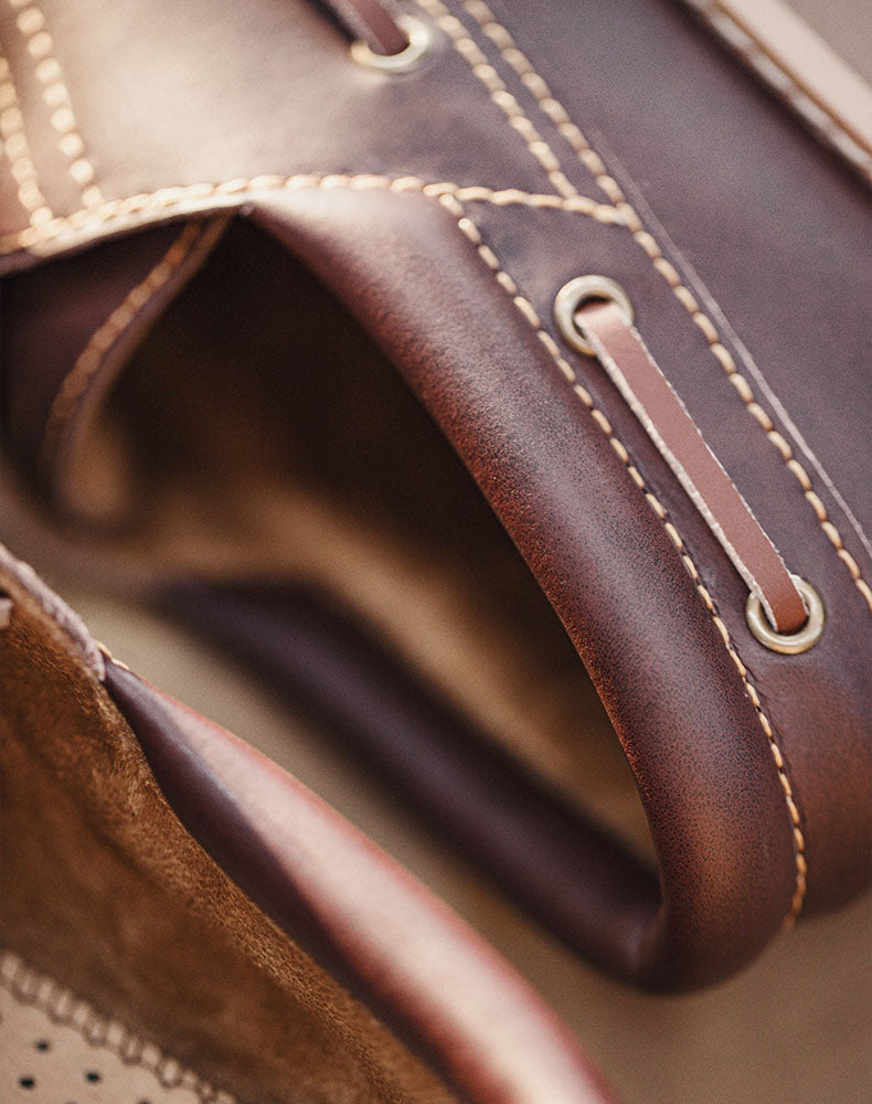 British Work Three-Eye Sailing Leather Men's Dress Shoes - Harmony Gallery