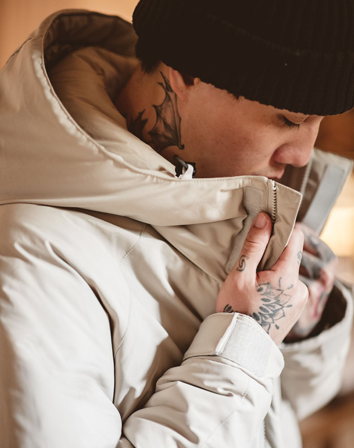 Retro Mountain Stand Collar Hooded Cotton Warm Men's Coat - Harmony Gallery