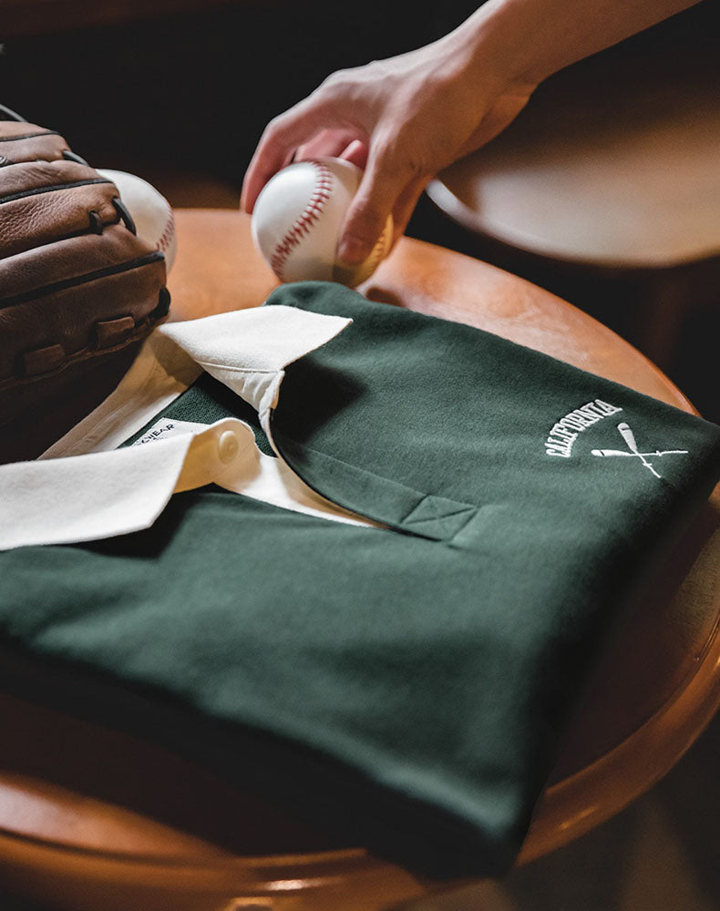 American Contrast Color Polo Loose Embroidery Men's T-Shirt - Harmony Gallery