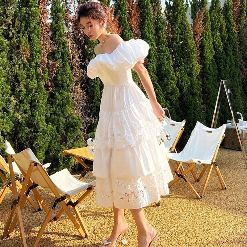 French One-Shoulder Pure Desire Gentle Women's Dress - Harmony Gallery