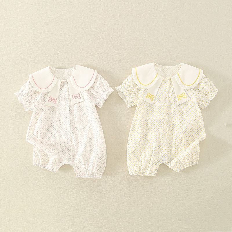 Thin Summer Bodysuit Cotton Short-Sleeved Baby Girl's Romper - Harmony Gallery