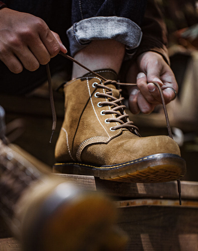 Retro British Casual Motorcycle Martin Leather Men's Boot - Harmony Gallery