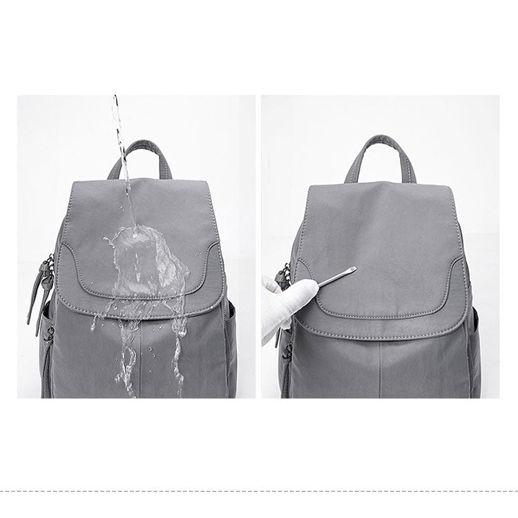 Soft Leather Simple Lightweight Large Women's Backpack - Harmony Gallery