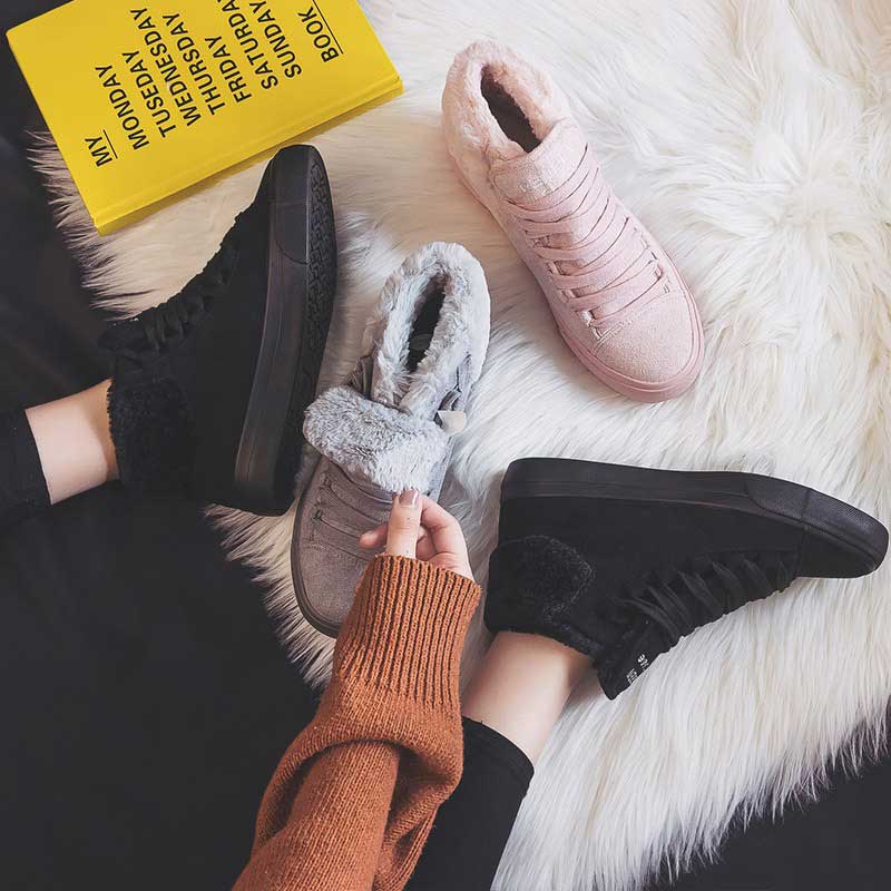 All-Match High-Top Winter Canvas Cotton Women's Boots - Harmony Gallery