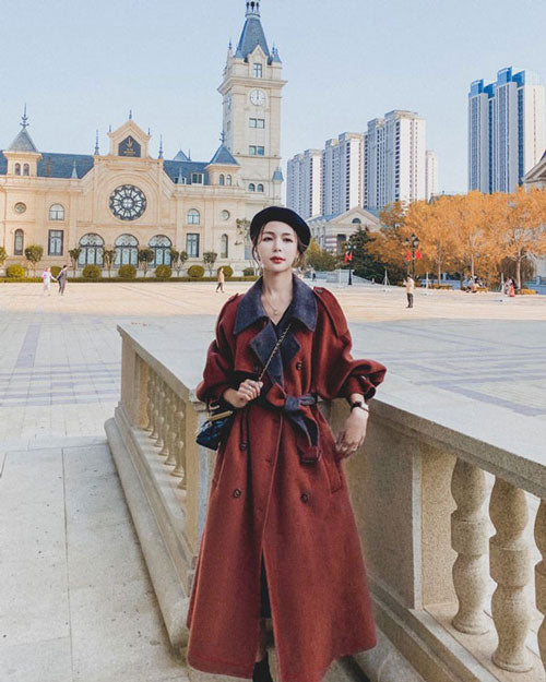 Light Loose Goddess Mid-Length Woolen Women's Coat - Harmony Gallery