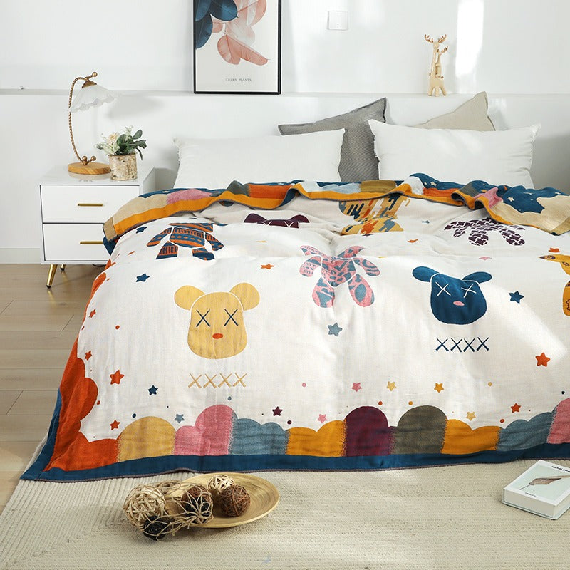 Pure Cotton Cool Summer Violent Bear Coverlet - Harmony Gallery