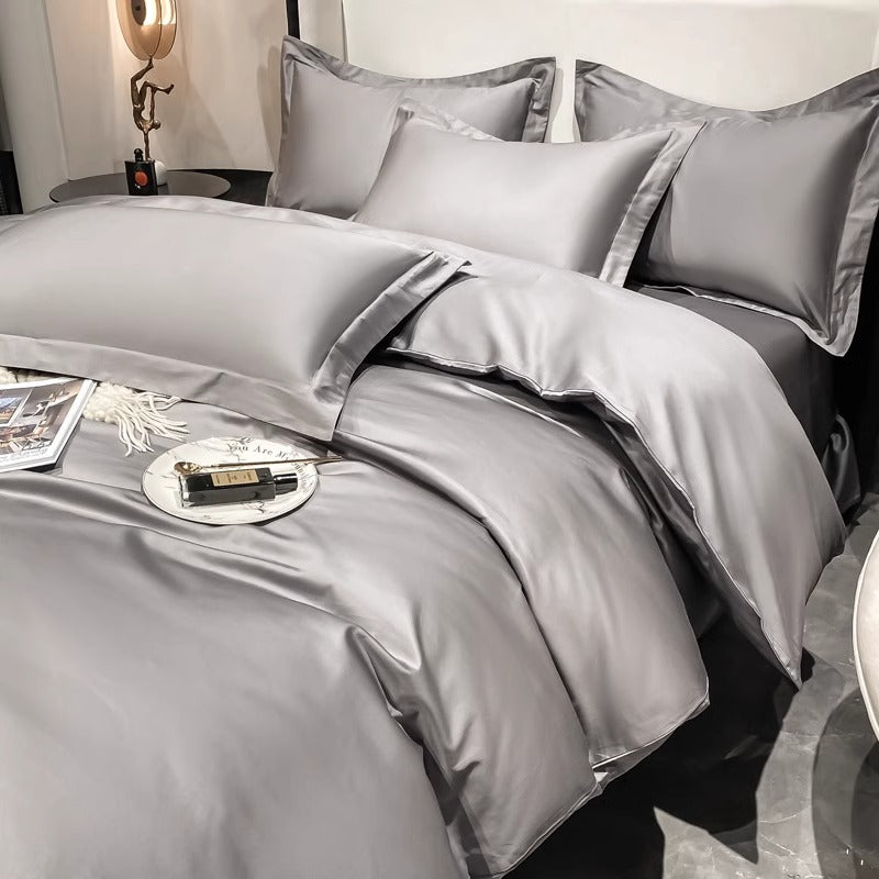 Light luxury Hotel Simple Double-Ply Pure Cotton Four-Piece Bed Set