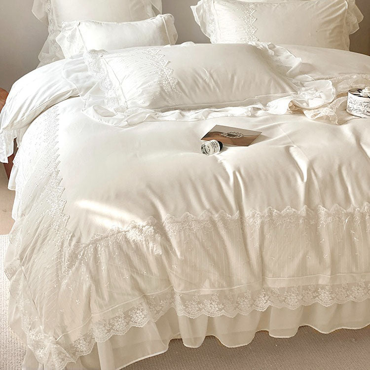 French Princess High-End Seven-Piece Pure Cotton Lace Bed Set - Harmony Gallery