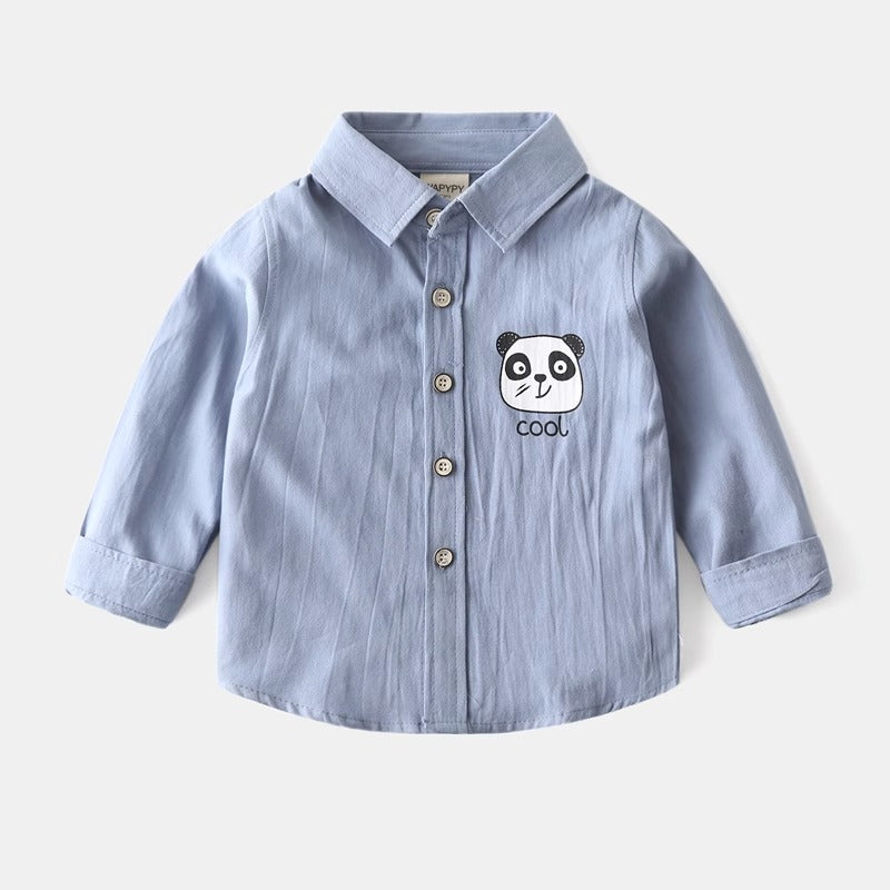 Long-Sleeved New Casual Cotton Lapel Spring Baby Boy's Shirt