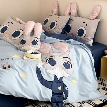 Good Night Disney Rabbit Police Cotton Washed Four-piece Bed Set - Harmony Gallery